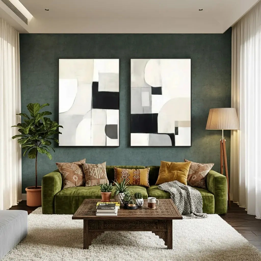 Abstract Painting Set of 2 #PB168 ArtiQuo