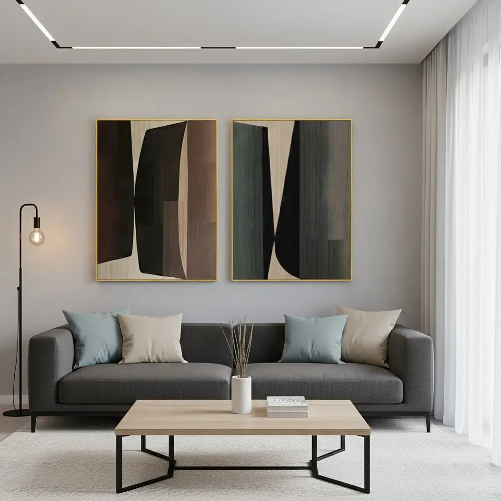 Abstract Painting Set of 2 #PB169 ArtiQuo