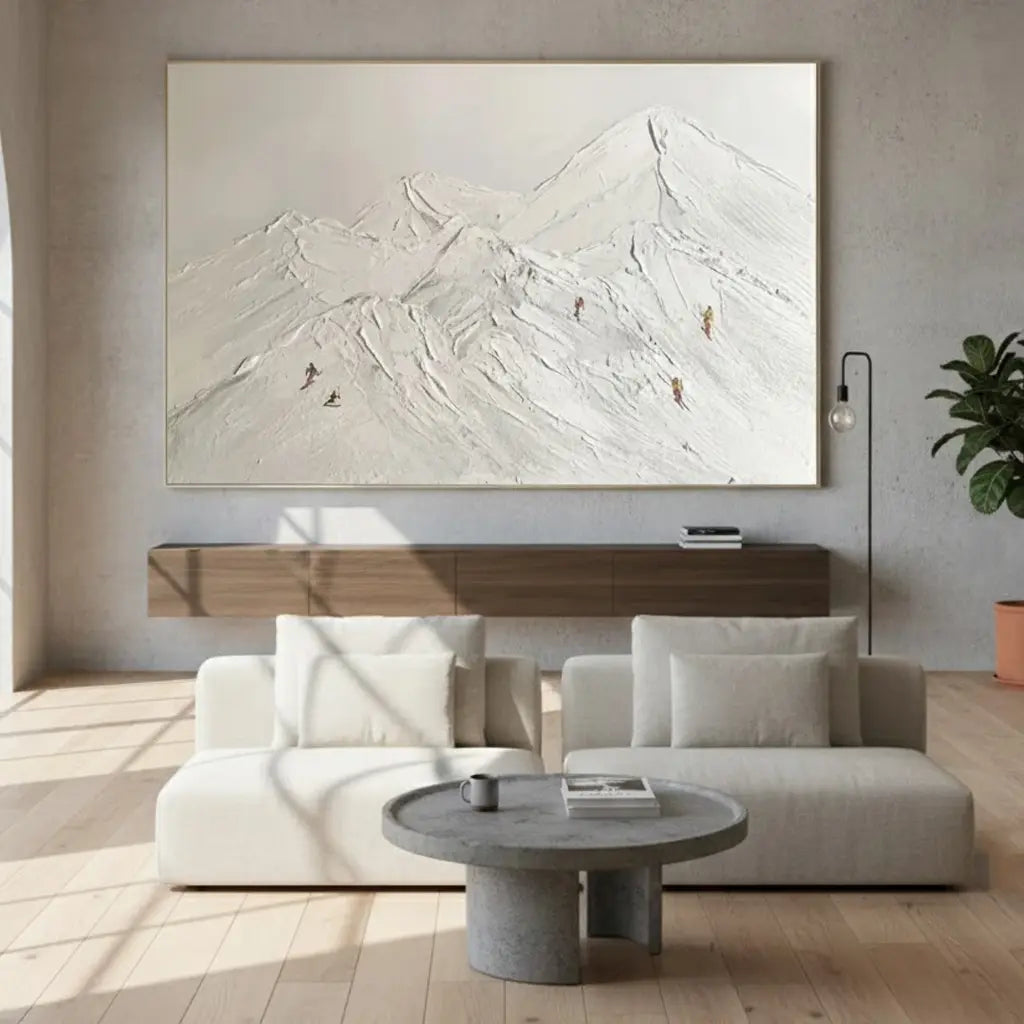 Skiing Sport Art Textured Painting Canvas #P16 ArtiQuo