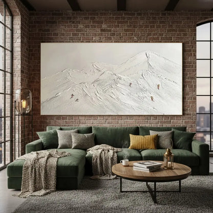Skiing Sport Art Textured Painting Canvas #P16 ArtiQuo