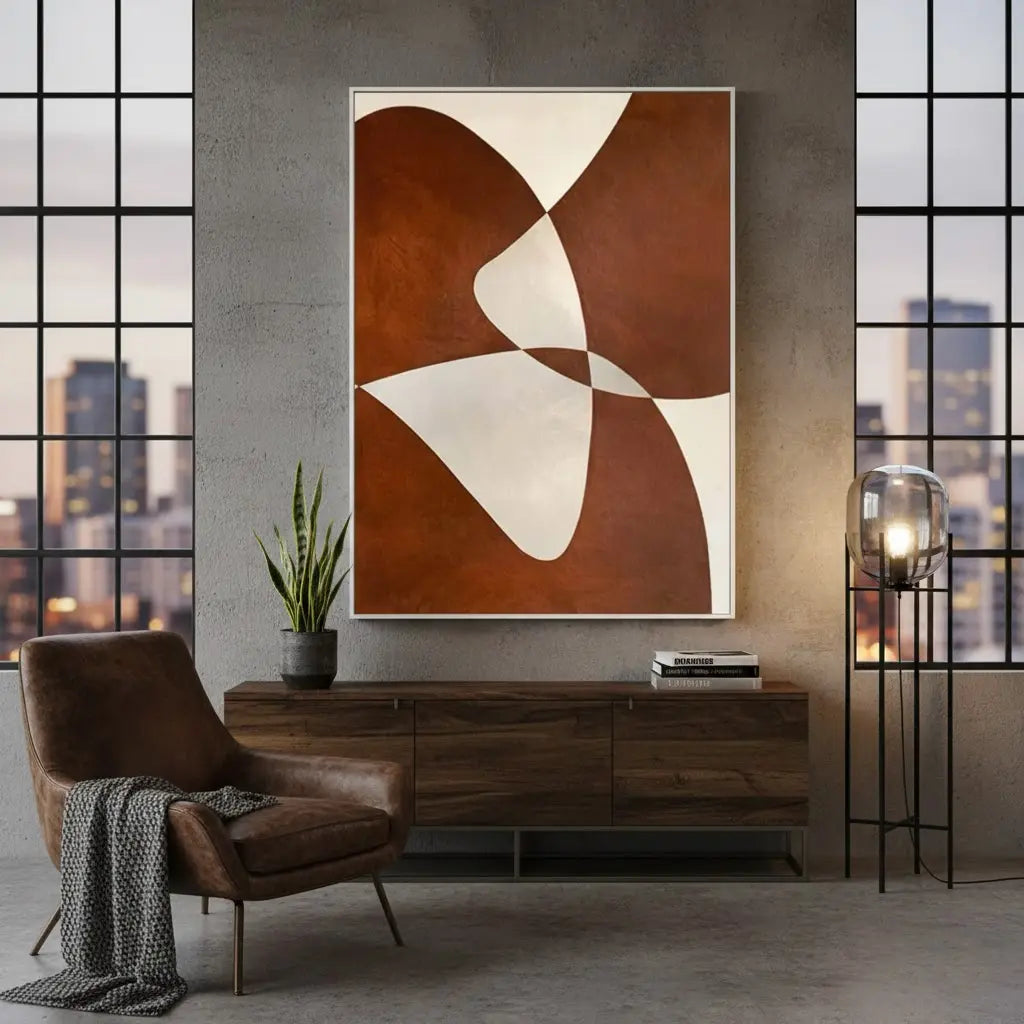 Beige & Brown Abstract #PB172 ArtiQuo