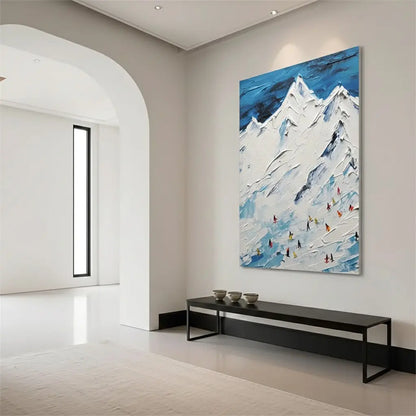 Skiing Sport Art Textured Painting Canvas #P172 ArtiQuo