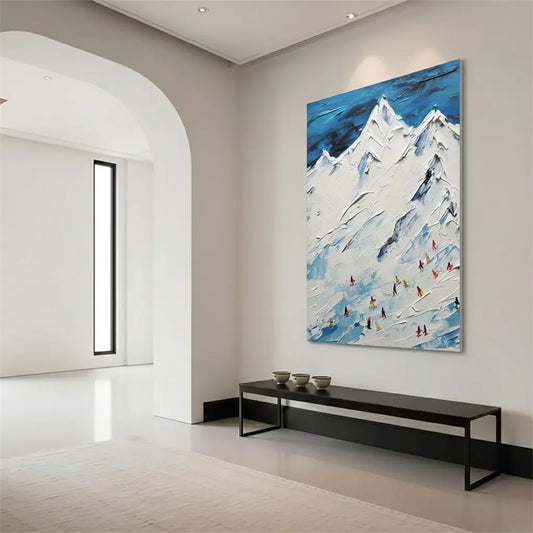 Skiing Sport Art Textured Painting Canvas #P172 ArtiQuo