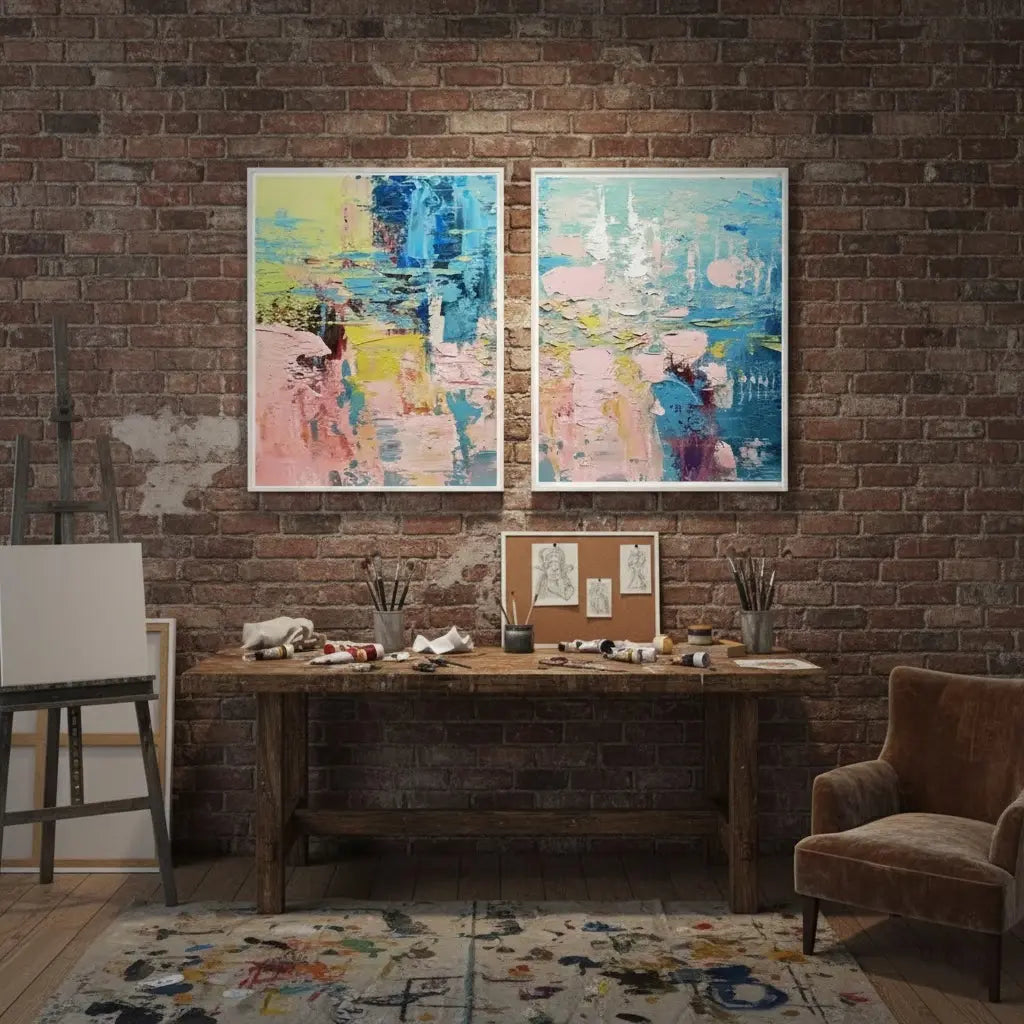 Abstract Painting Set of 2 #PB173 ArtiQuo