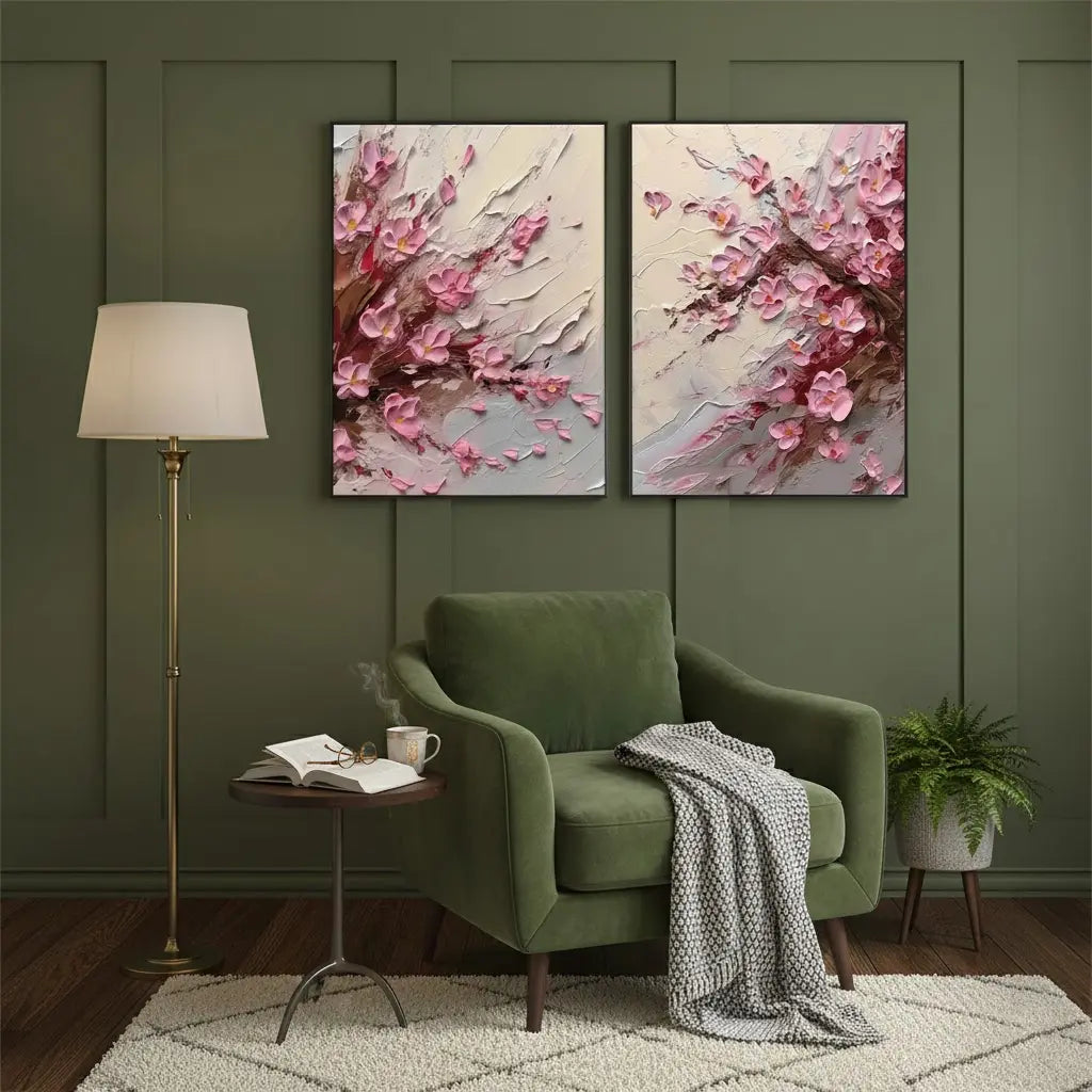 Flower And Tree Painting Set of 2 #P174 ArtiQuo