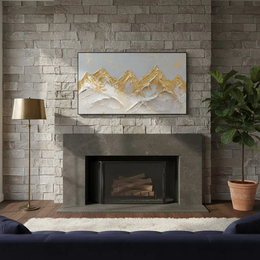 Mountain Landscape Abstract Textured Wall Art #P187 ArtiQuo