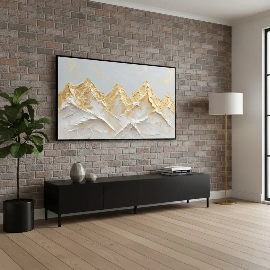 Mountain Landscape Abstract Textured Wall Art #P187 ArtiQuo
