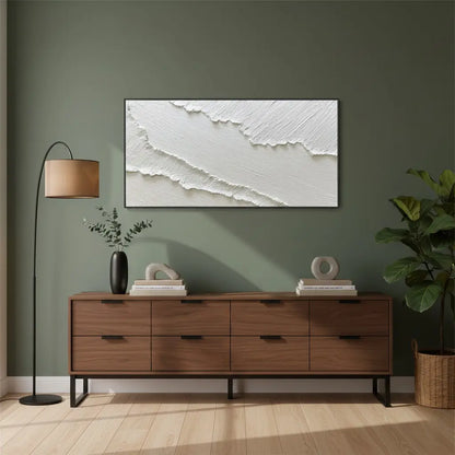 White Minimalist Textured Painting Canvas #P188 ArtiQuo