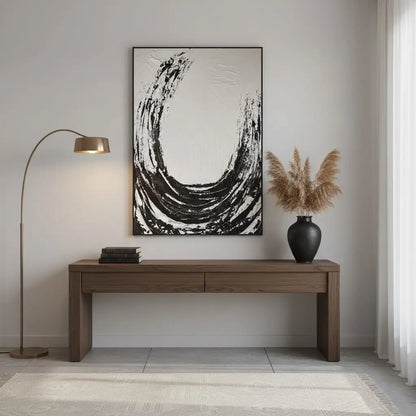 Black White Textured Minimalist Wall Art #P190 ArtiQuo