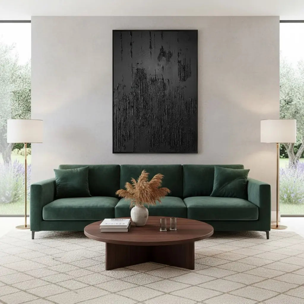 Black Minimalist Textured Wall Art #P193 ArtiQuo