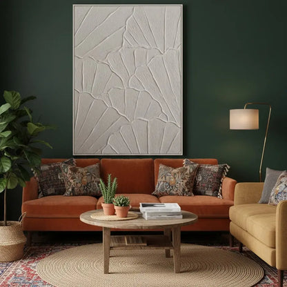 White Minimalist Textured Painting Canvas #P198 ArtiQuo