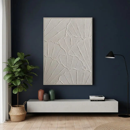 White Minimalist Textured Painting Canvas #P198 ArtiQuo