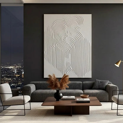 Beige & Brown Abstract Textured Painting Canvas #P1 ArtiQuo