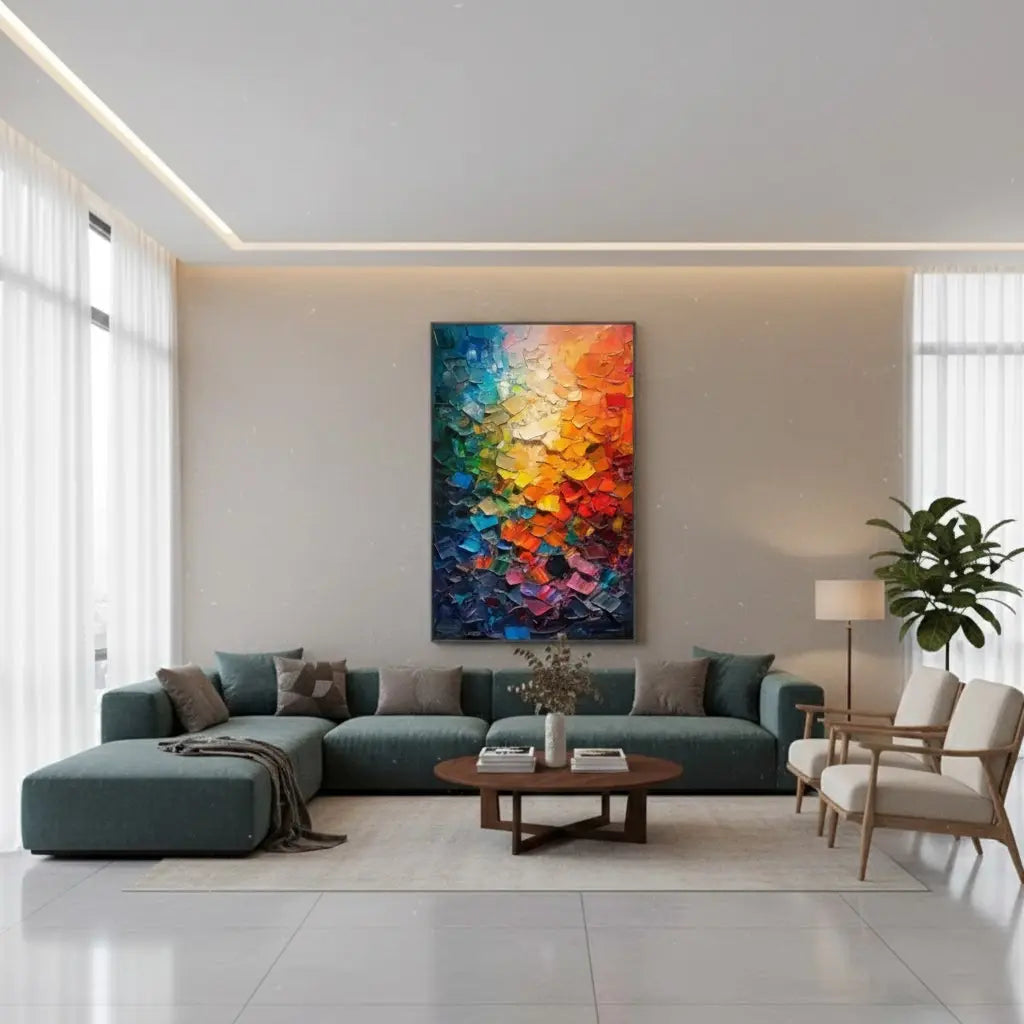 Colorful Abstract Textured Wall Art #P201 ArtiQuo