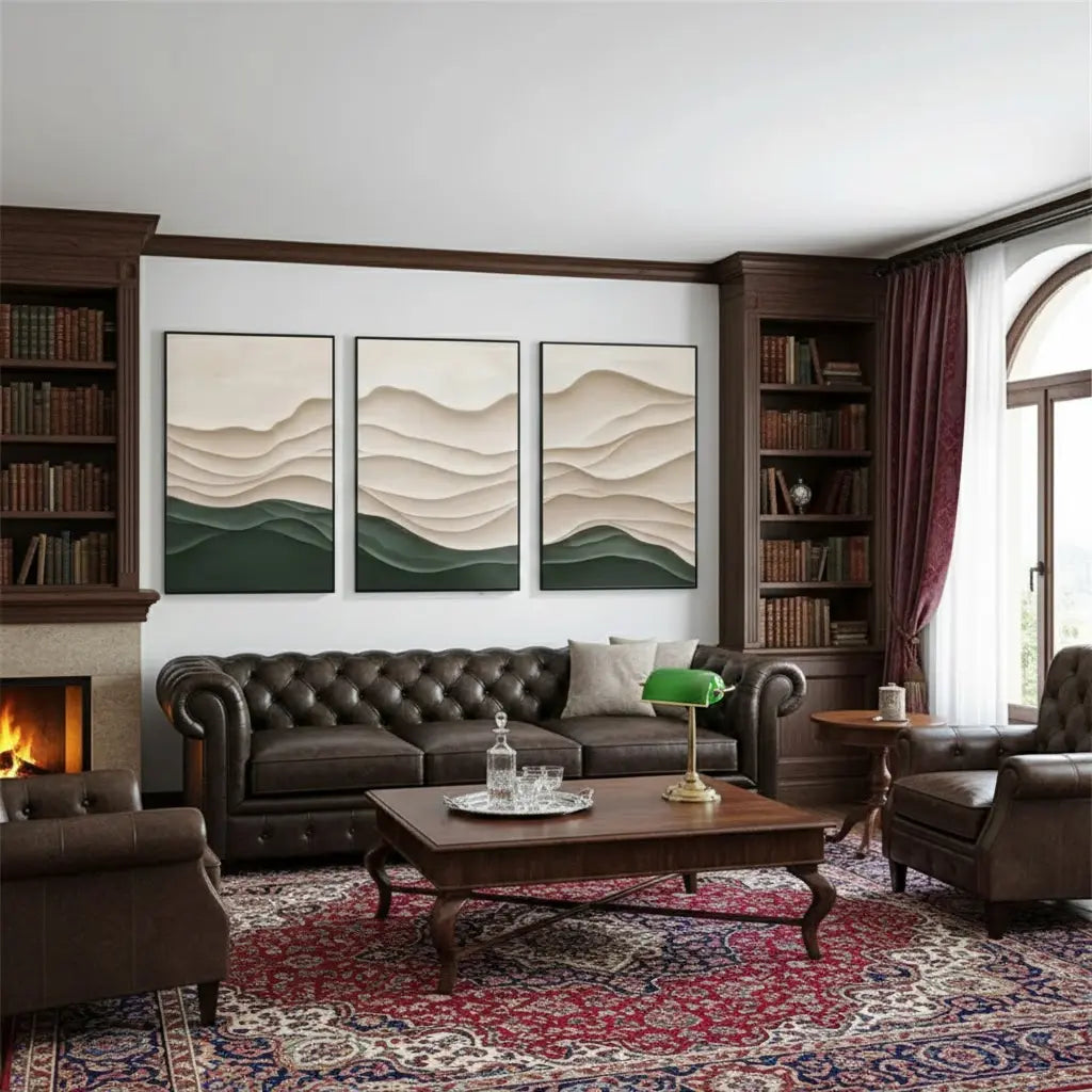 Minimalist Textured Set of 3 Canvas Art #P207 ArtiQuo