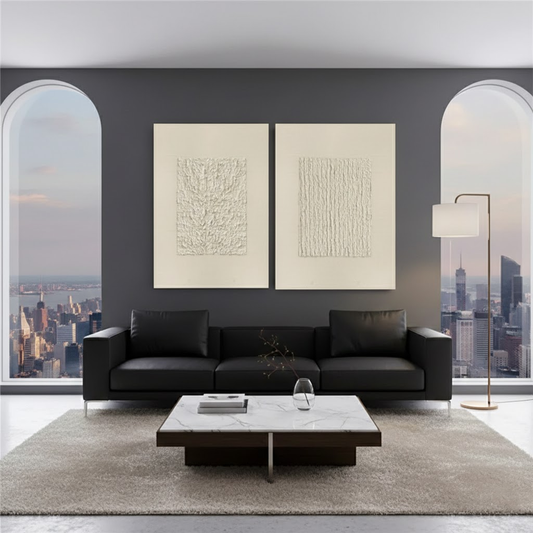 Beige & Brown Abstract Set of 2 #PB210 ArtiQuo