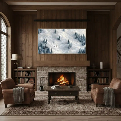 Skiing Sport Art Textured Painting Canvas #P210 ArtiQuo