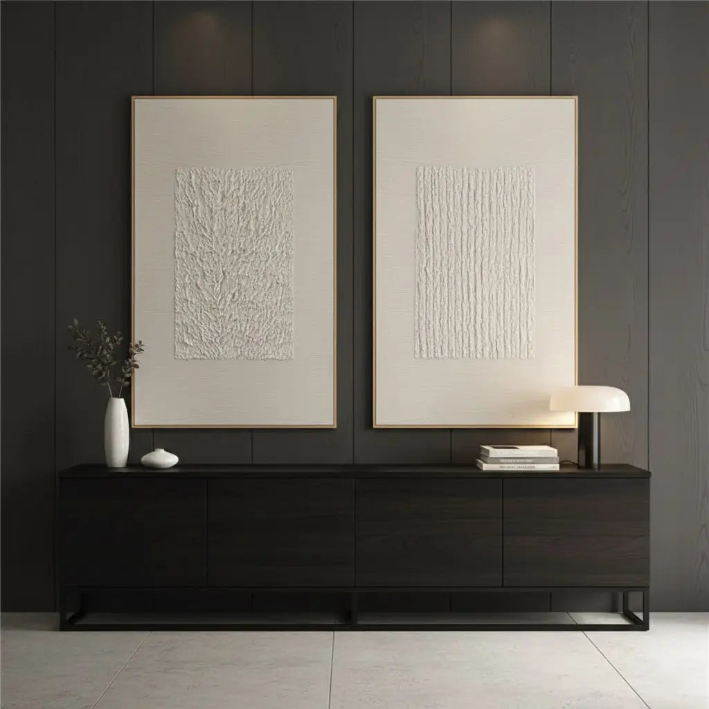 Beige & Brown Abstract Set of 2 #PB210 ArtiQuo