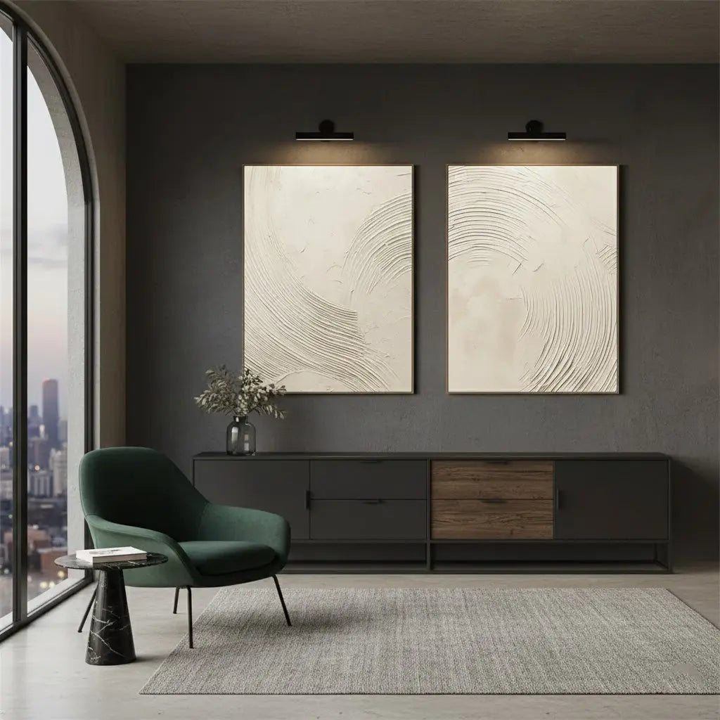 Beige & Brown Abstract Set of 2 #PB216 ArtiQuo