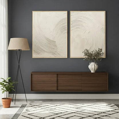 Beige & Brown Abstract Set of 2 #PB216 ArtiQuo