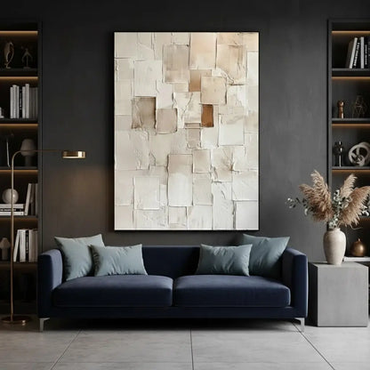 Beige Abstract Textured Wall Art #P219 ArtiQuo