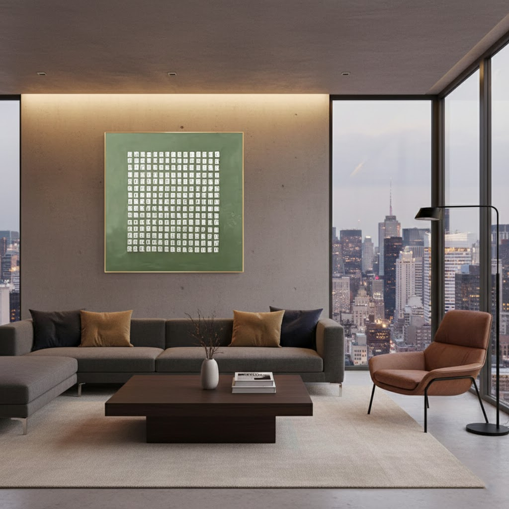 Blue & Green Abstract #PB222 ArtiQuo