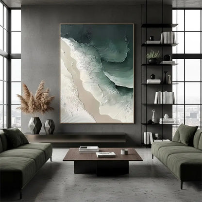 Ocean And Sky Abstract Textured Canvas Art #P225 ArtiQuo