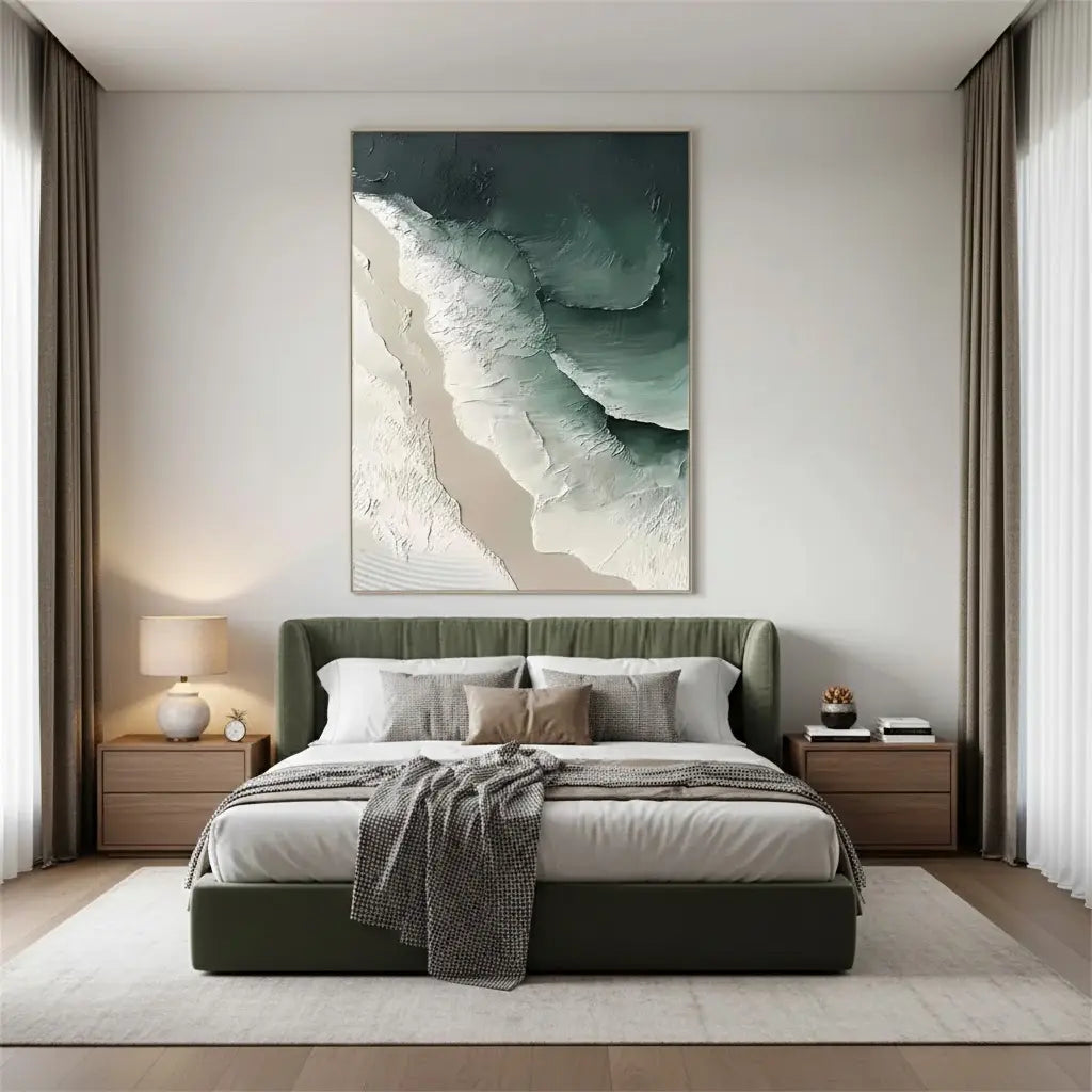 Ocean And Sky Abstract Textured Canvas Art #P225 ArtiQuo