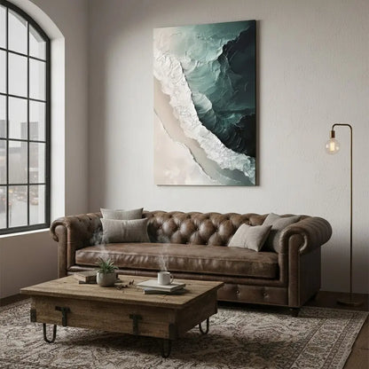 Ocean And Sky Abstract Textured Canvas Art #P226 ArtiQuo