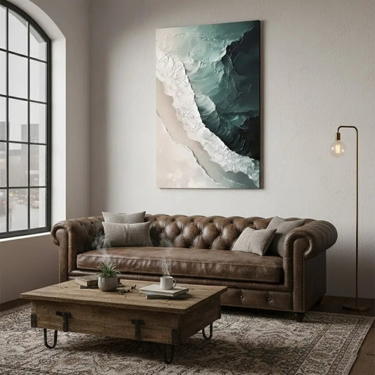 Ocean And Sky Abstract Textured Canvas Art #P226 ArtiQuo