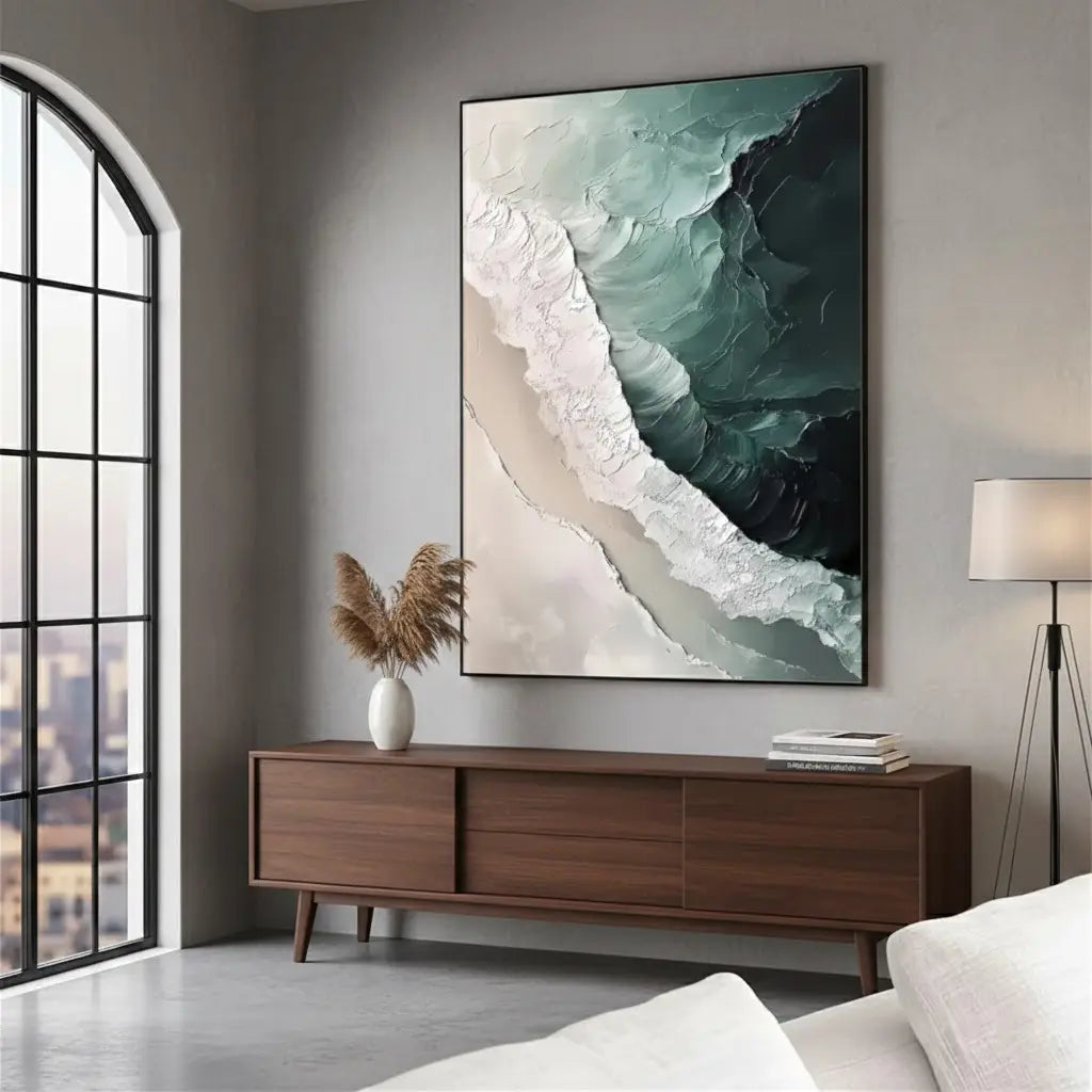 Ocean And Sky Abstract Textured Canvas Art #P226 ArtiQuo