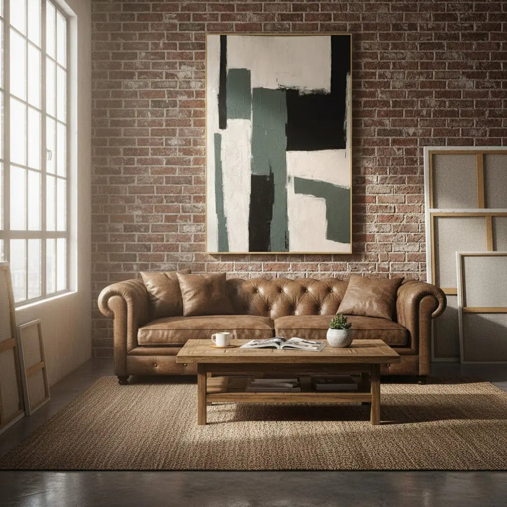 Beige & Brown Abstract #PB227 ArtiQuo