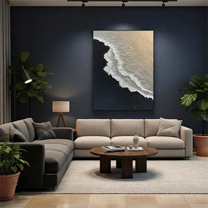 Ocean And Sky Abstract Textured Canvas Art #P228 ArtiQuo