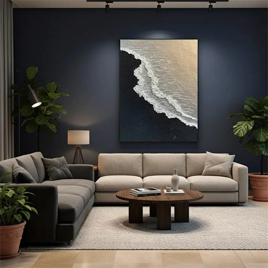 Ocean And Sky Abstract Textured Canvas Art #P228 ArtiQuo