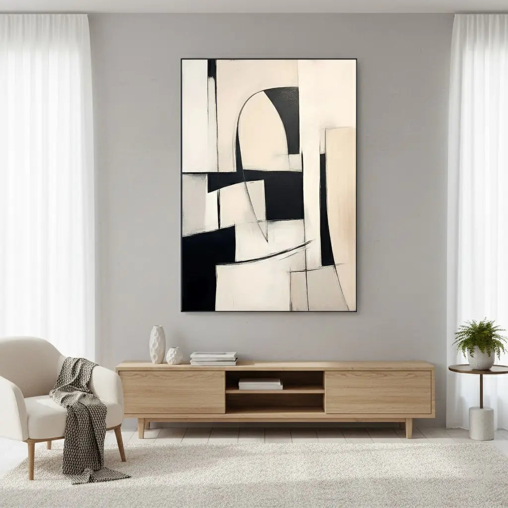 Beige & Brown Abstract #PB228 ArtiQuo