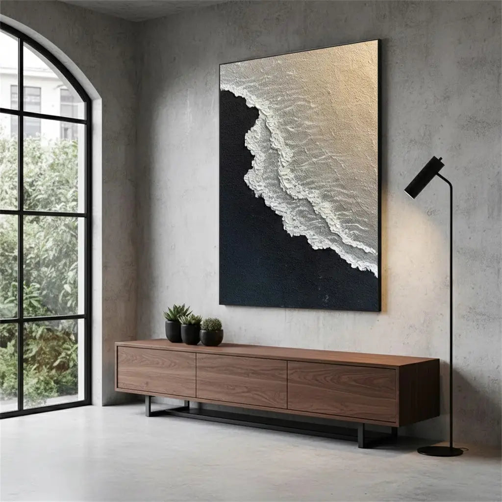 Ocean And Sky Abstract Textured Canvas Art #P228 ArtiQuo