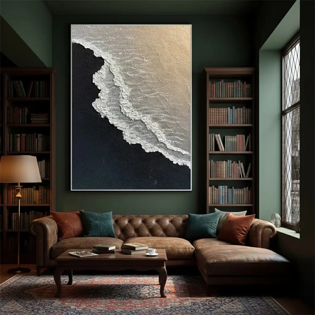 Ocean And Sky Abstract Textured Canvas Art #P228 ArtiQuo