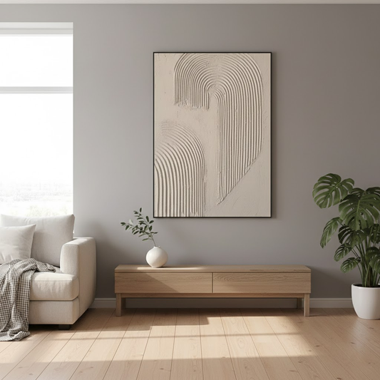 Beige & Brown Abstract #PB229 ArtiQuo