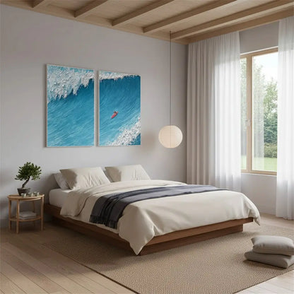 Surfing Sport Texture Set of 2 Canvas Painting #P229 ArtiQuo