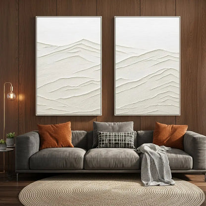 Plaster Art Minimalist Textured Paintings Set of 2 #P22 ArtiQuo