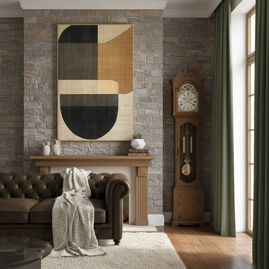 Beige & Brown Abstract #PB231 ArtiQuo