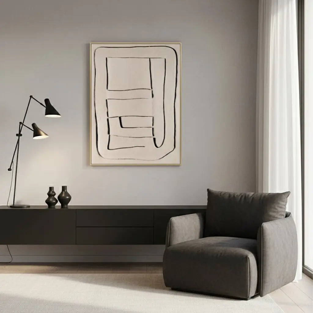 Beige & Brown Abstract #PB232 ArtiQuo