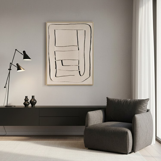 Beige & Brown Abstract #PB232 ArtiQuo