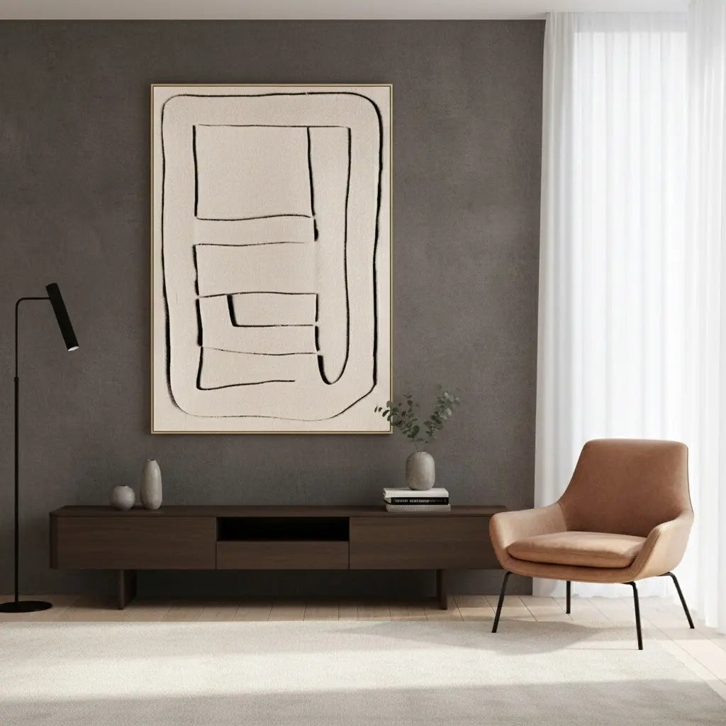 Beige & Brown Abstract #PB232 ArtiQuo