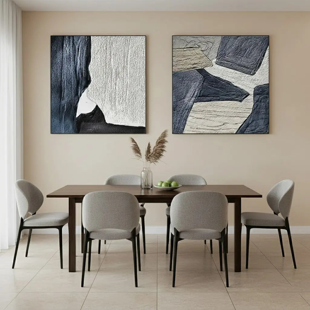 Abstract Textured Square Set of 2 Wall Art #P234 ArtiQuo