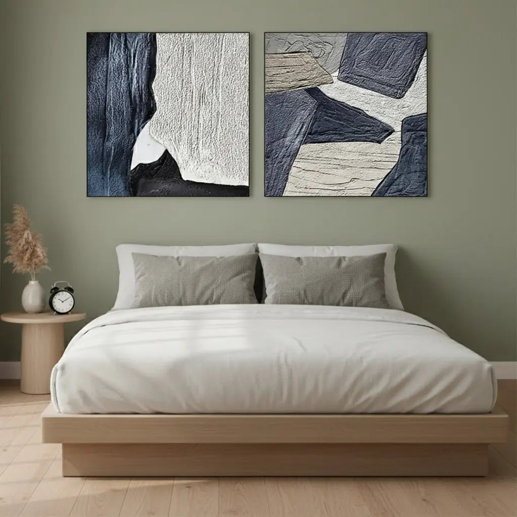 Abstract Textured Square Set of 2 Wall Art #P234 ArtiQuo