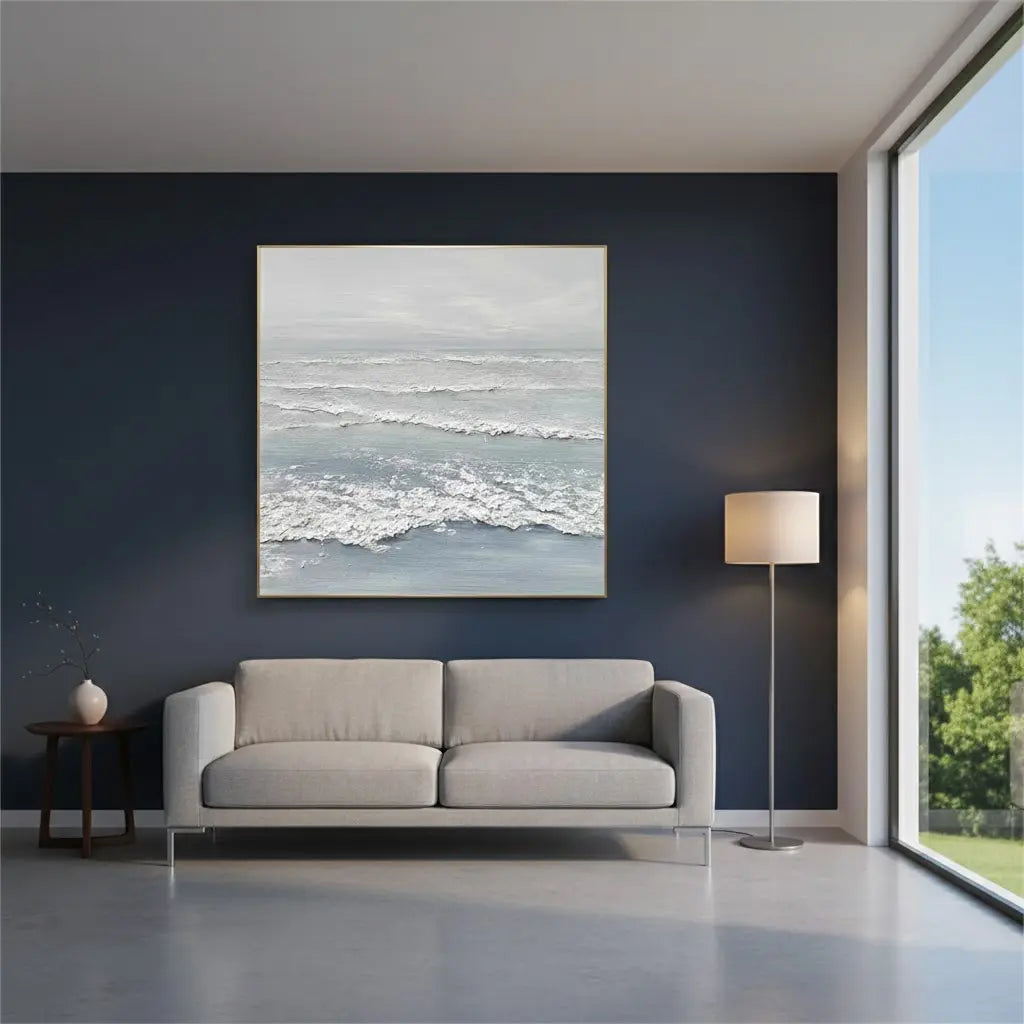 Ocean And Sky Abstract Textured Canvas Art #P235 ArtiQuo