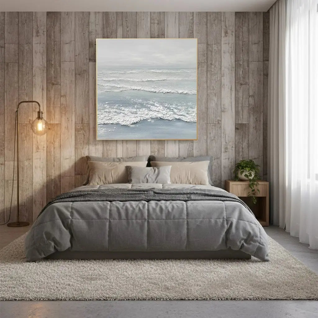 Ocean And Sky Abstract Textured Canvas Art #P235 ArtiQuo