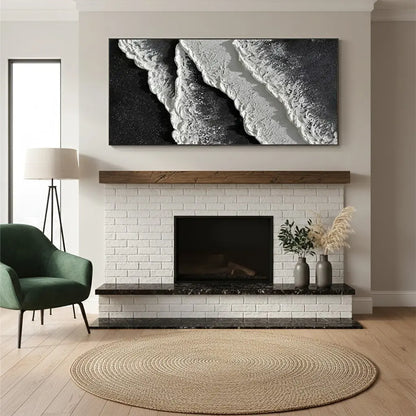 Black Minimalist Textured Painting #BM23 ArtiQuo