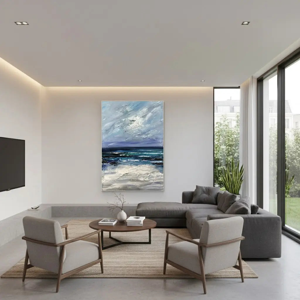 Ocean And Sky Abstract Texture Canvas Art #P240 ArtiQuo